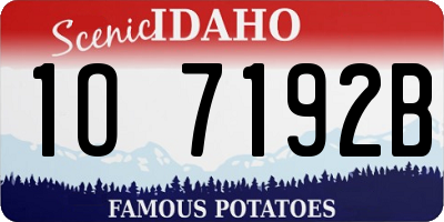 ID license plate 1O7192B