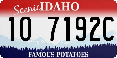 ID license plate 1O7192C