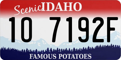 ID license plate 1O7192F