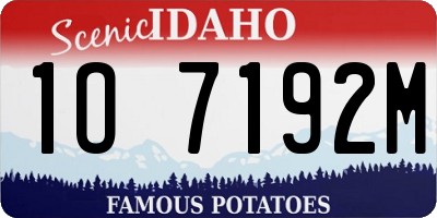 ID license plate 1O7192M