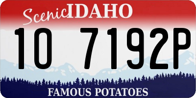 ID license plate 1O7192P