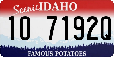 ID license plate 1O7192Q