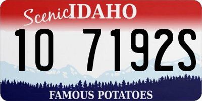 ID license plate 1O7192S