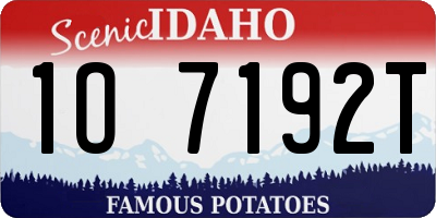 ID license plate 1O7192T