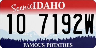 ID license plate 1O7192W