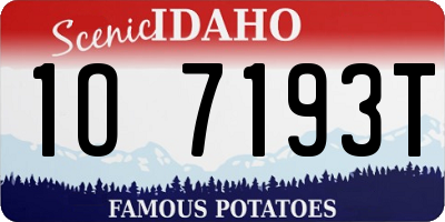 ID license plate 1O7193T
