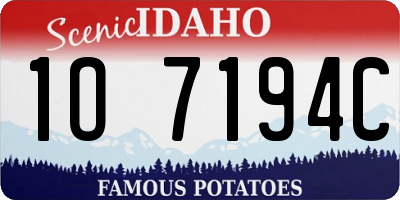 ID license plate 1O7194C