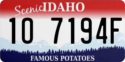 ID license plate 1O7194F