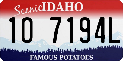 ID license plate 1O7194L