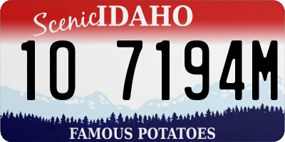 ID license plate 1O7194M