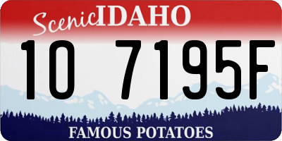 ID license plate 1O7195F
