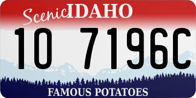 ID license plate 1O7196C