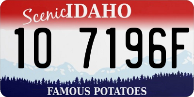 ID license plate 1O7196F