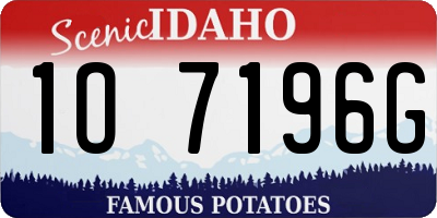 ID license plate 1O7196G