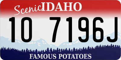 ID license plate 1O7196J