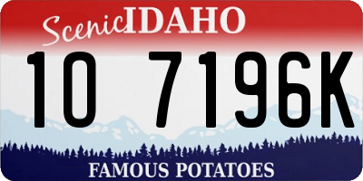 ID license plate 1O7196K