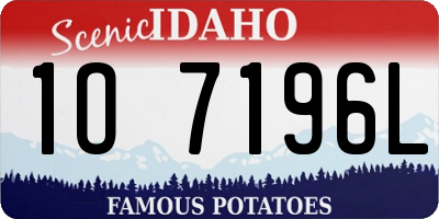 ID license plate 1O7196L