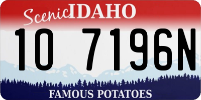 ID license plate 1O7196N