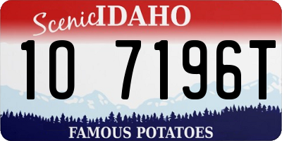 ID license plate 1O7196T