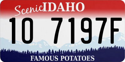 ID license plate 1O7197F