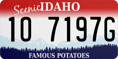 ID license plate 1O7197G