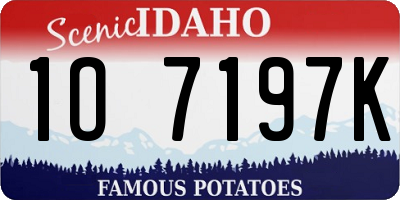 ID license plate 1O7197K