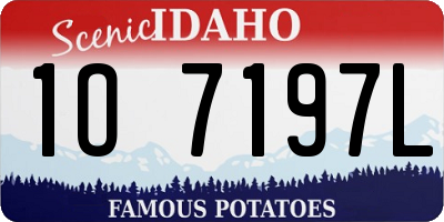 ID license plate 1O7197L