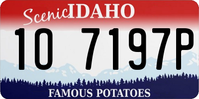 ID license plate 1O7197P