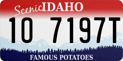 ID license plate 1O7197T
