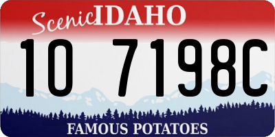 ID license plate 1O7198C