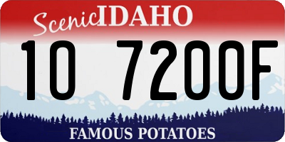 ID license plate 1O7200F