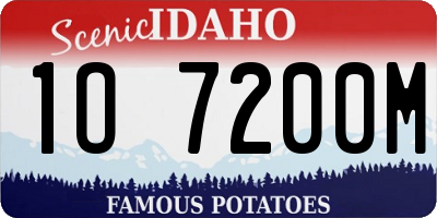 ID license plate 1O7200M