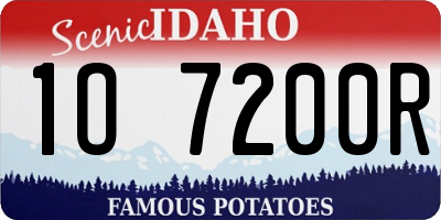 ID license plate 1O7200R