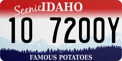 ID license plate 1O7200Y