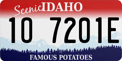 ID license plate 1O7201E