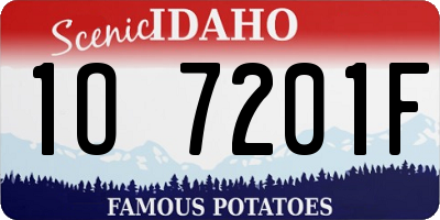 ID license plate 1O7201F