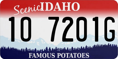 ID license plate 1O7201G