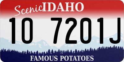 ID license plate 1O7201J