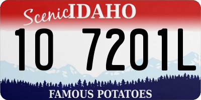ID license plate 1O7201L