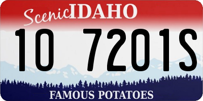 ID license plate 1O7201S