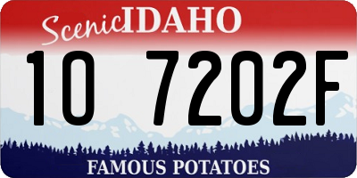 ID license plate 1O7202F