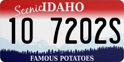 ID license plate 1O7202S