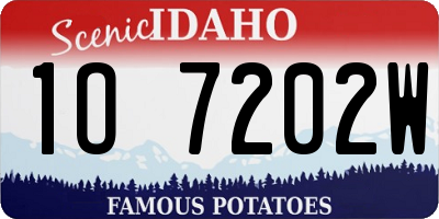 ID license plate 1O7202W