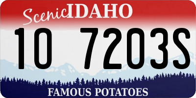 ID license plate 1O7203S