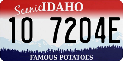 ID license plate 1O7204E