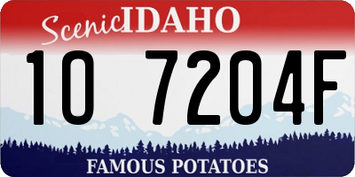 ID license plate 1O7204F