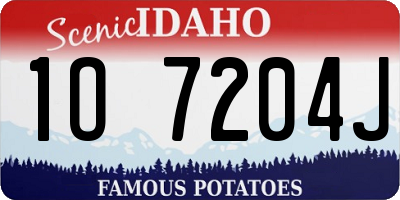 ID license plate 1O7204J