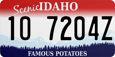 ID license plate 1O7204Z