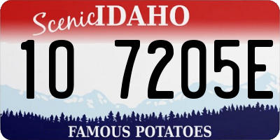ID license plate 1O7205E