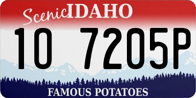 ID license plate 1O7205P